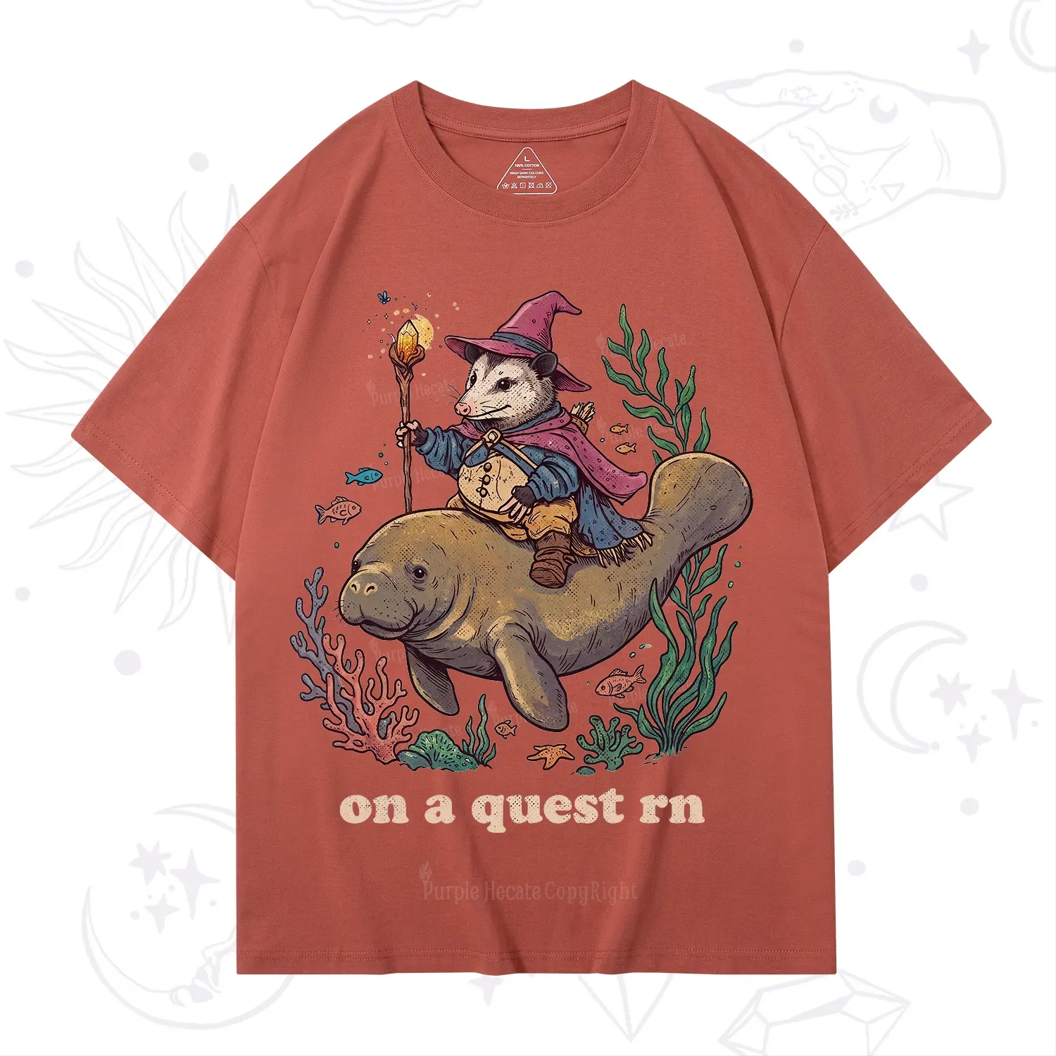Purplehecate Opossum Wizard on Sea Quest T-Shirt