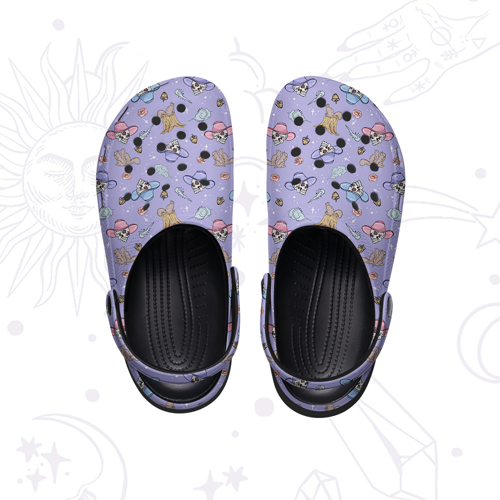 Purplehecate Magical Cowboy Skull Rubber Clogs