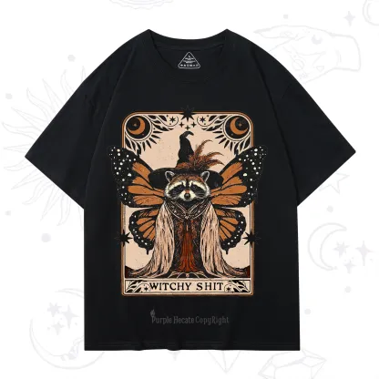 Purplehecate Witchy Shit Raccoon T-Shirt