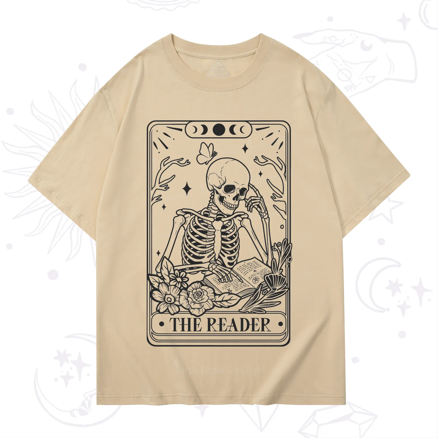 Purplehecate The Reader Tarot Skeleton T-Shirt