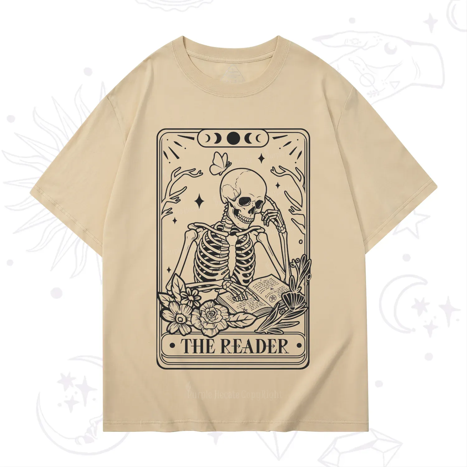 Purplehecate The Reader Tarot Skeleton T-Shirt