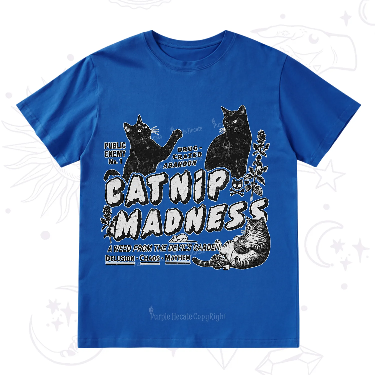 Purplehecate Catnip?Madness Cute?Cat T-Shirt