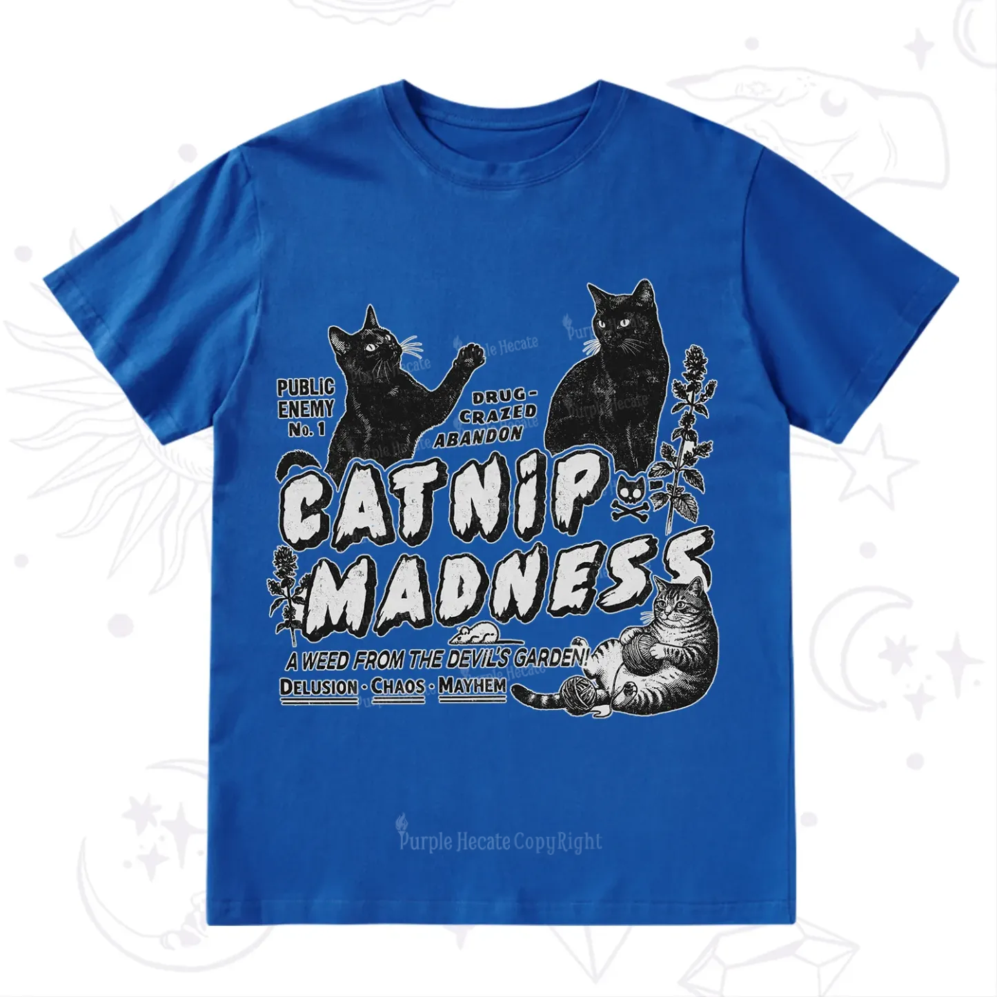 Purplehecate Catnip?Madness Cute?Cat T-Shirt