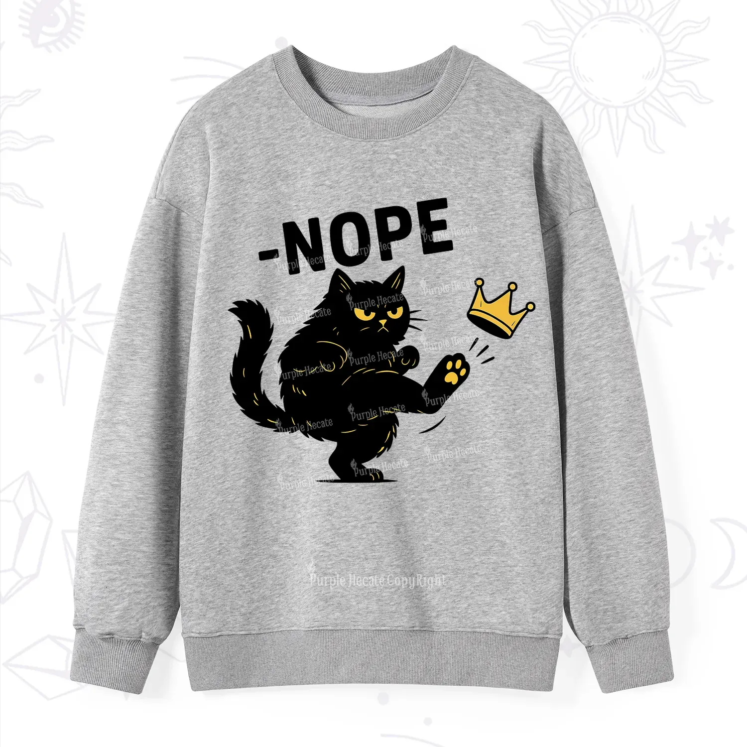 Purplehecate No Kings Black Cat Sweatshirt