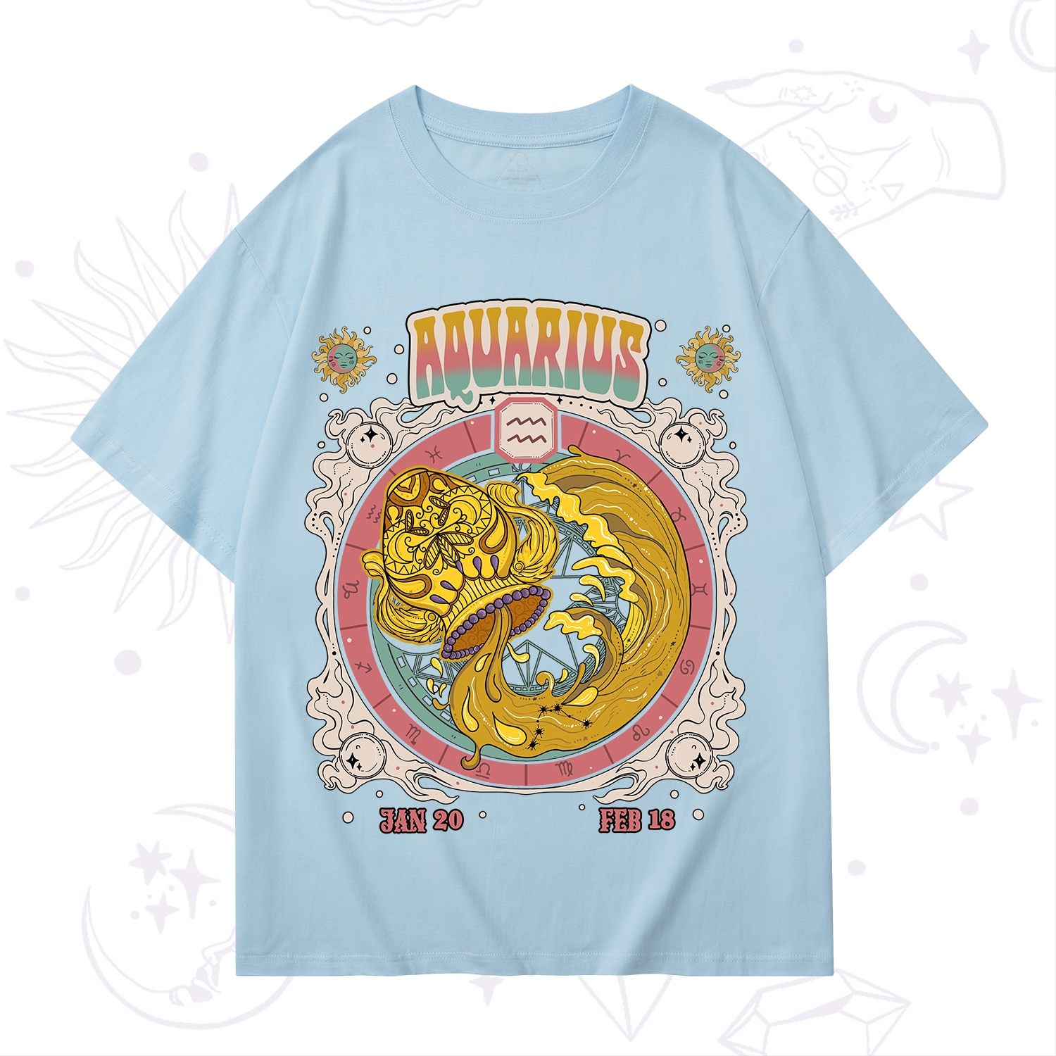 Purplehecate Aquarius Cosmic Zodiac T-Shirt