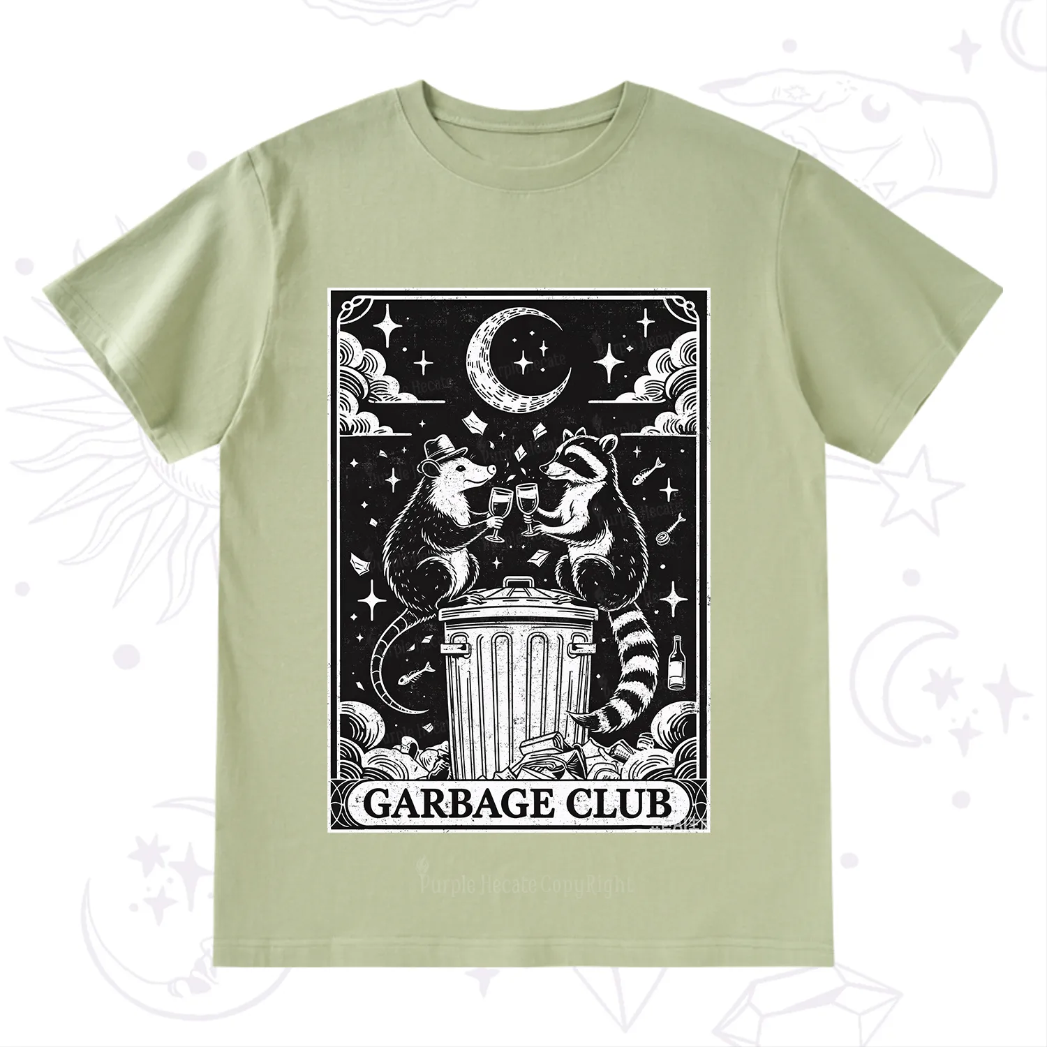 Purplehecate The Garbage Club Tarot Raccoon Party T-Shirt