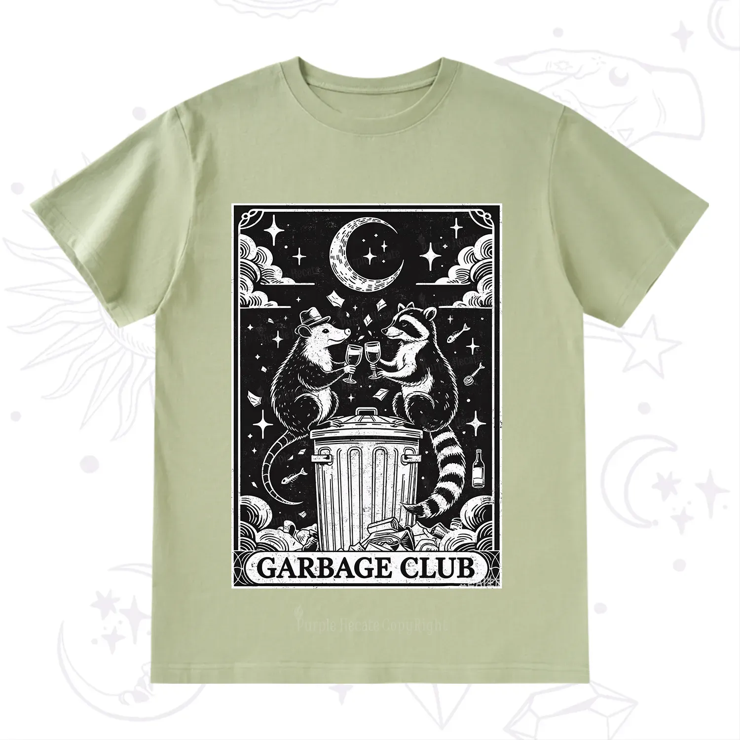 Purplehecate The Garbage Club Tarot Raccoon Party T-Shirt