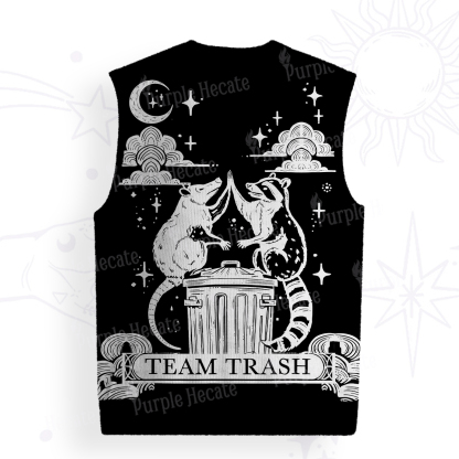 Purplehecate The Team Trash Raccoon Tarot Ugly Sweater Vest
