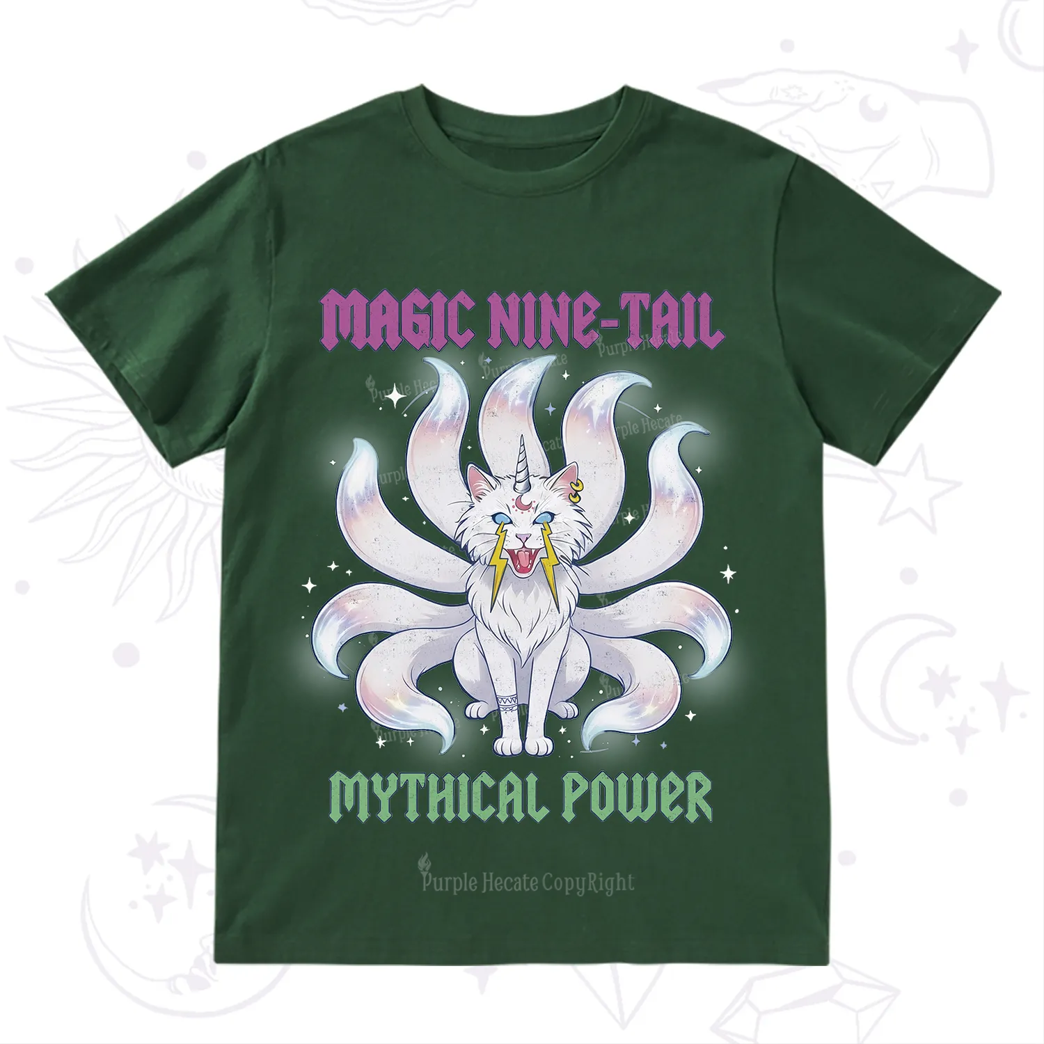 Purplehecate Magic Nine Tail Cat T-Shirt