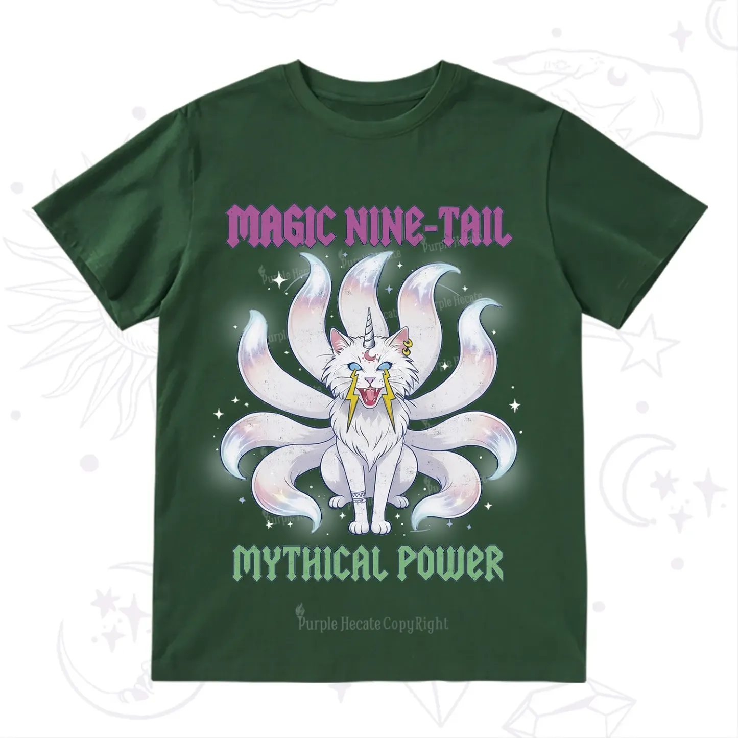 Purplehecate Magic Nine Tail Cat T-Shirt