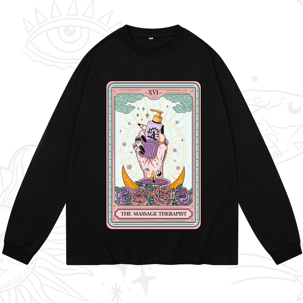 Purplehecate The Massage Therapist Tarot Card Long Sleeve T-Shirt