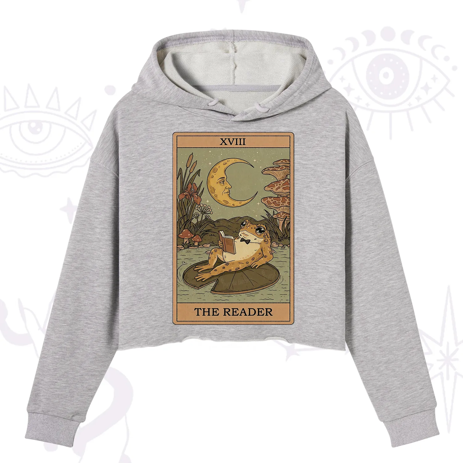 Purplehecate The Reader Frog Tarot Crop Hoodie