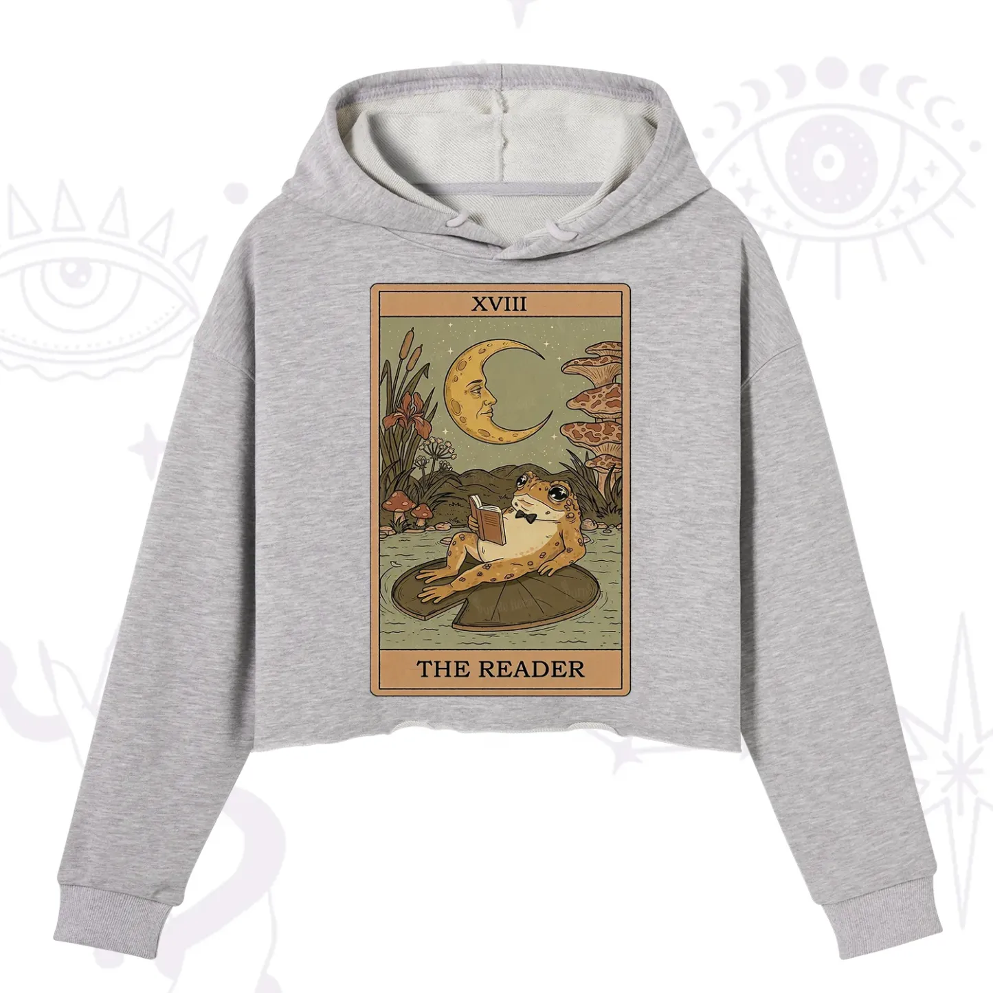 Purplehecate The Reader Frog Tarot Crop Hoodie