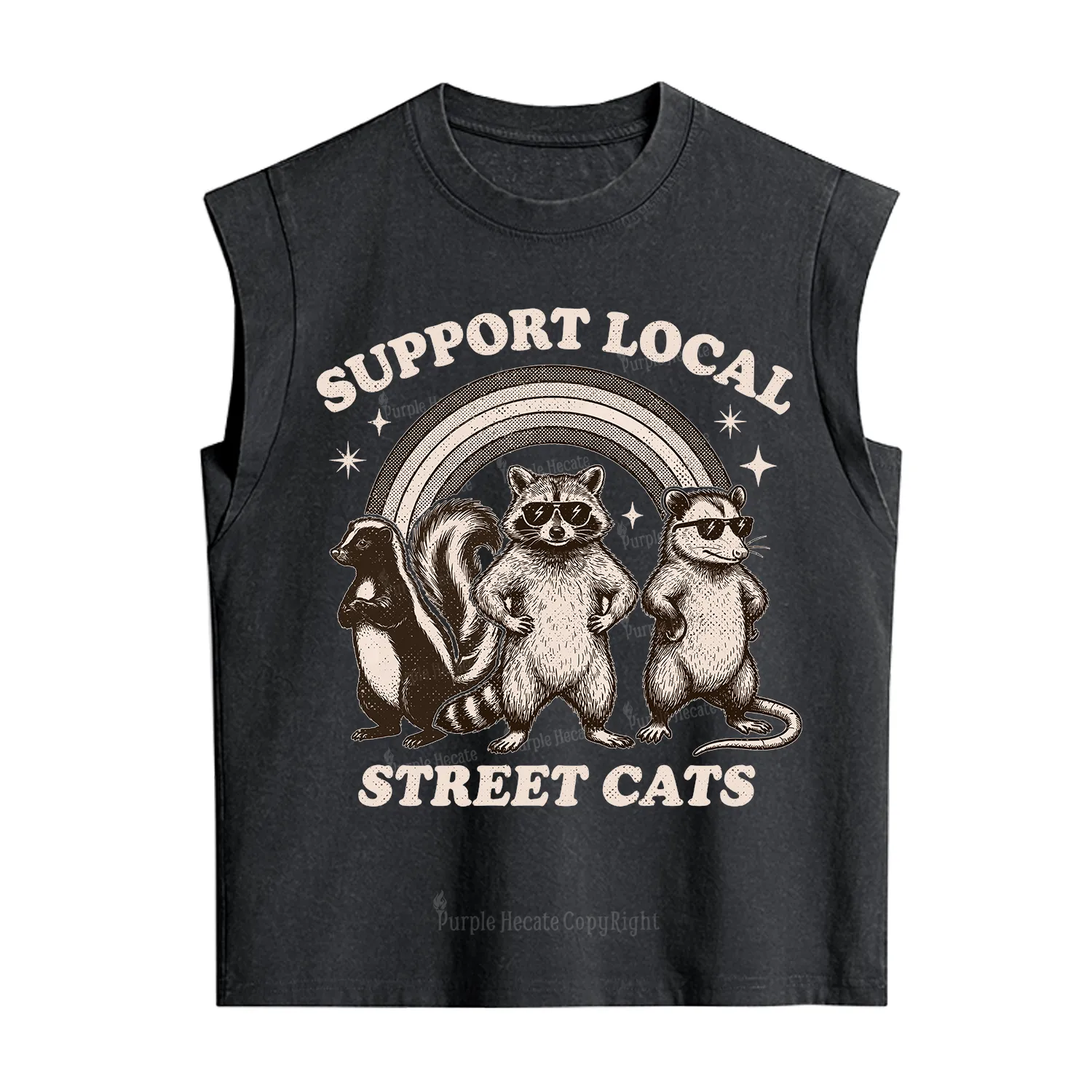 Purplehecate Support your local street cats Vintage Washed Tank