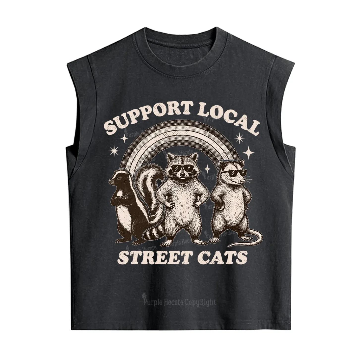 Purplehecate Support your local street cats Vintage Washed Tank