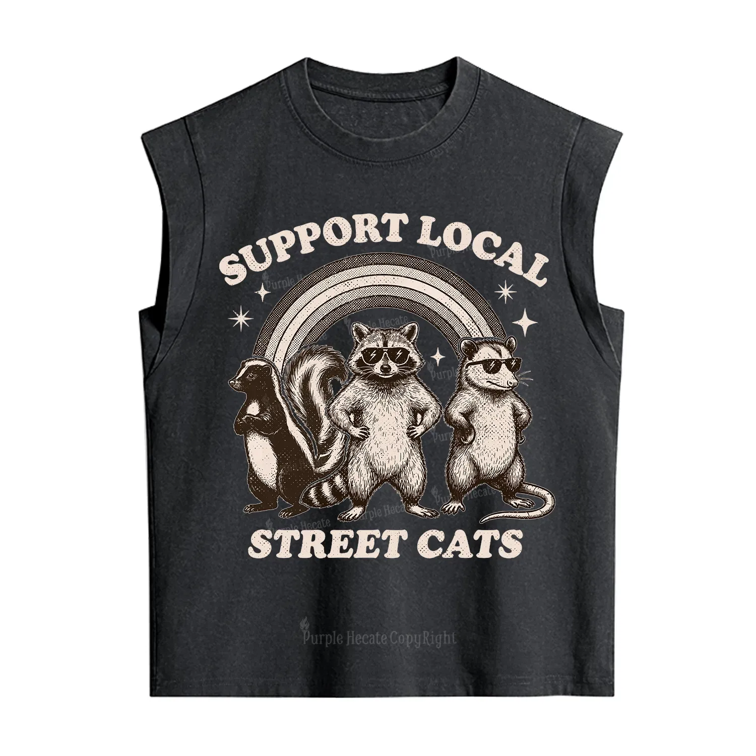 Purplehecate Support your local street cats Vintage Washed Tank