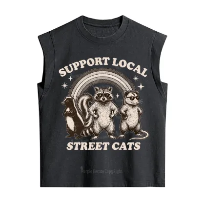 Purplehecate Support your local street cats Vintage Washed Tank