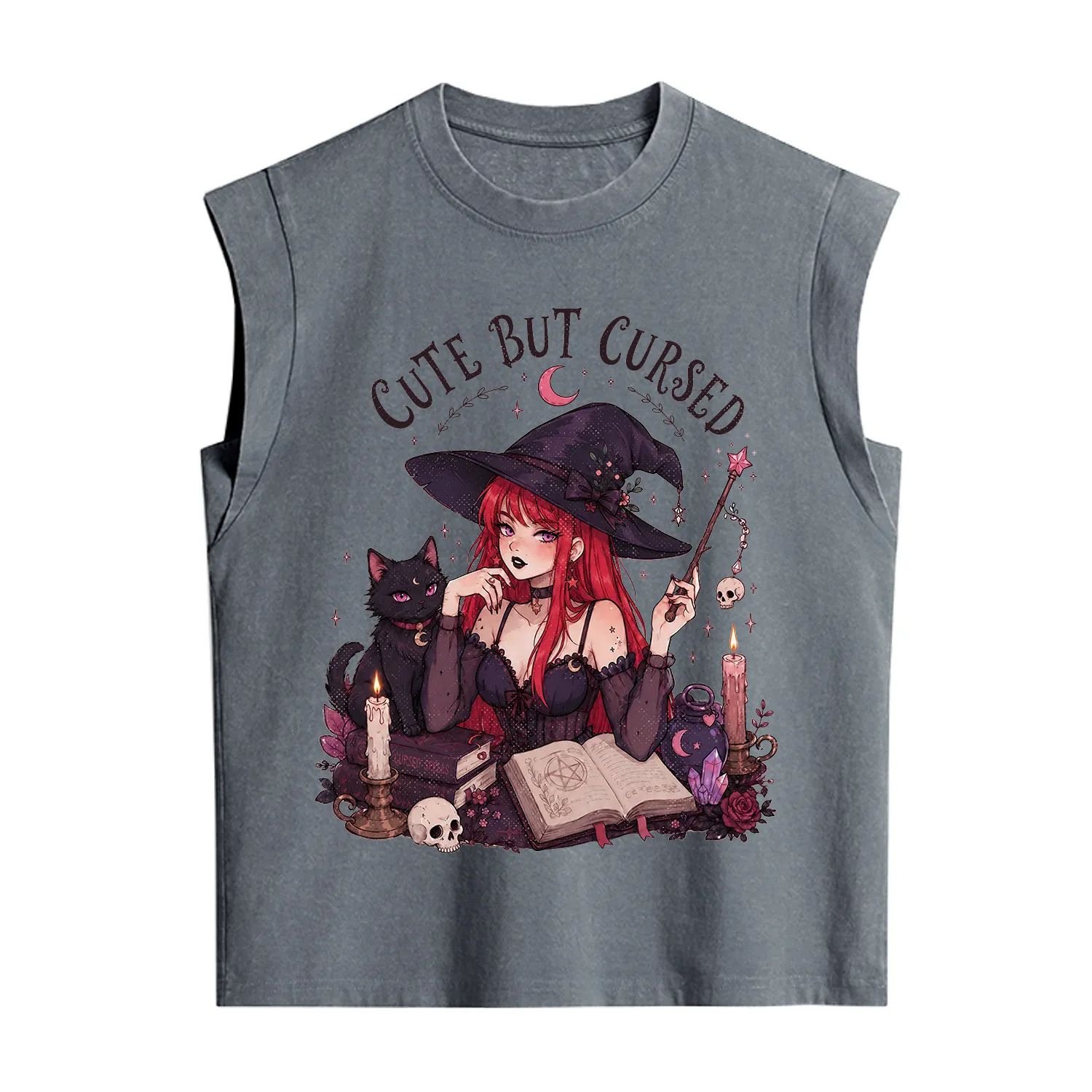 Purplehecate Cute But Cursed Witch Vintage Washed Tank