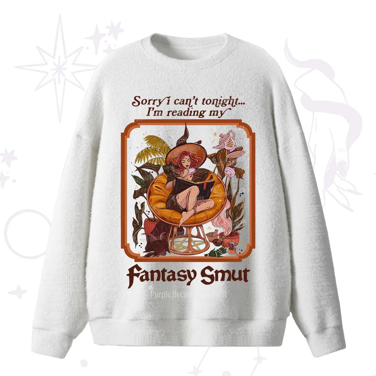 Purplehecate Sorry I Can't Tonight I'm Reading My Fantasy Smut Fuzzy Ugly Sweater