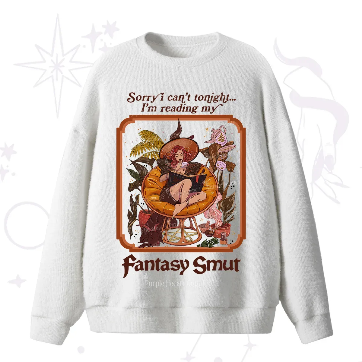 Purplehecate Sorry I Can't Tonight I'm Reading My Fantasy Smut Fuzzy Ugly Sweater