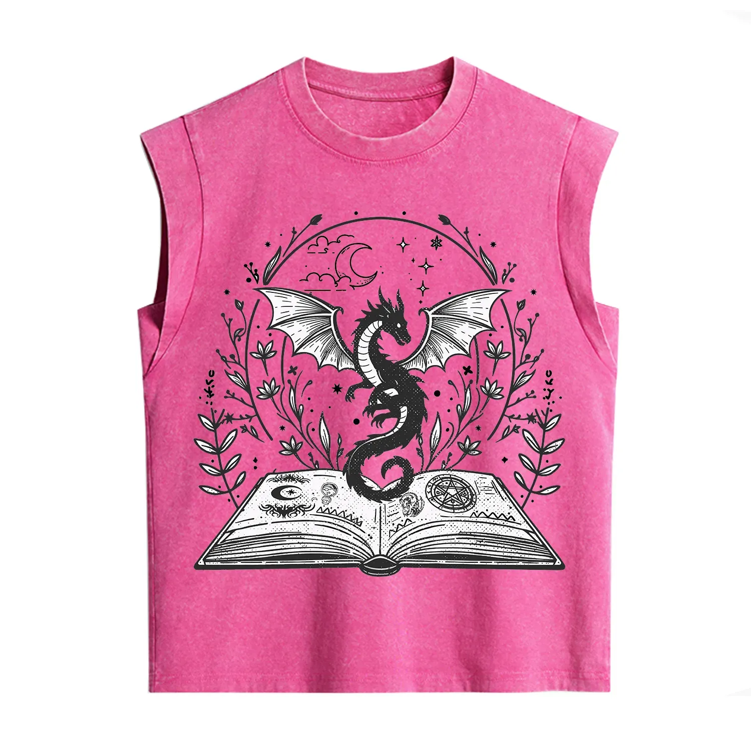 Purplehecate Magical Book Dragon Fantasy Vintage Washed Tank