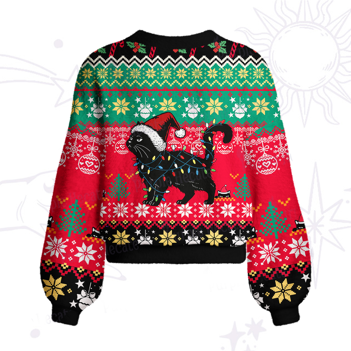 Purplehecate Cute Cat Christmas Cardigan Sweaters