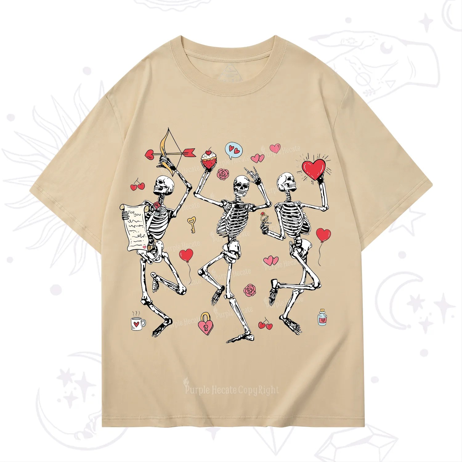 Purplehecate Skeleton Dancing Valentine T-Shirt