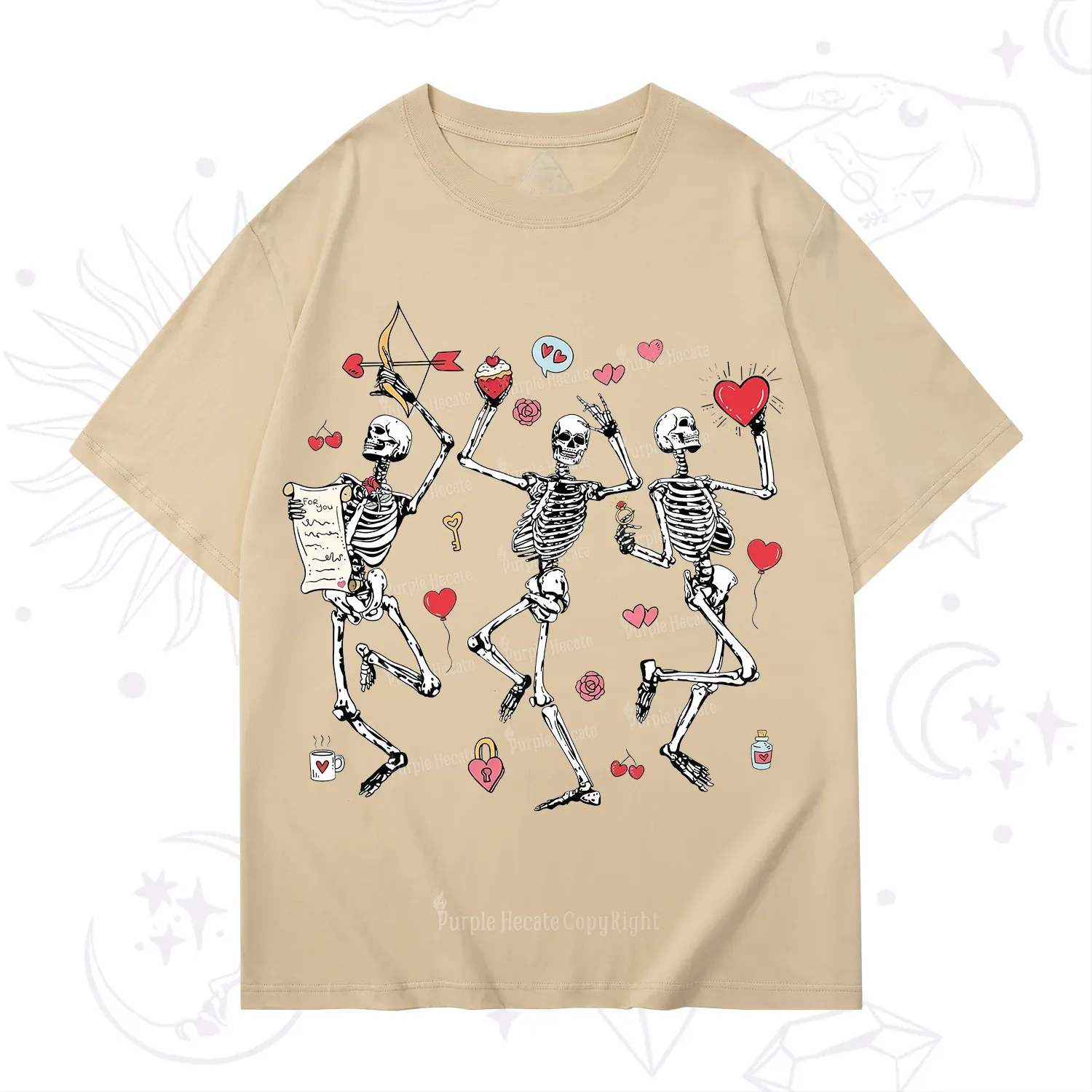Purplehecate Skeleton Dancing Valentine T-Shirt