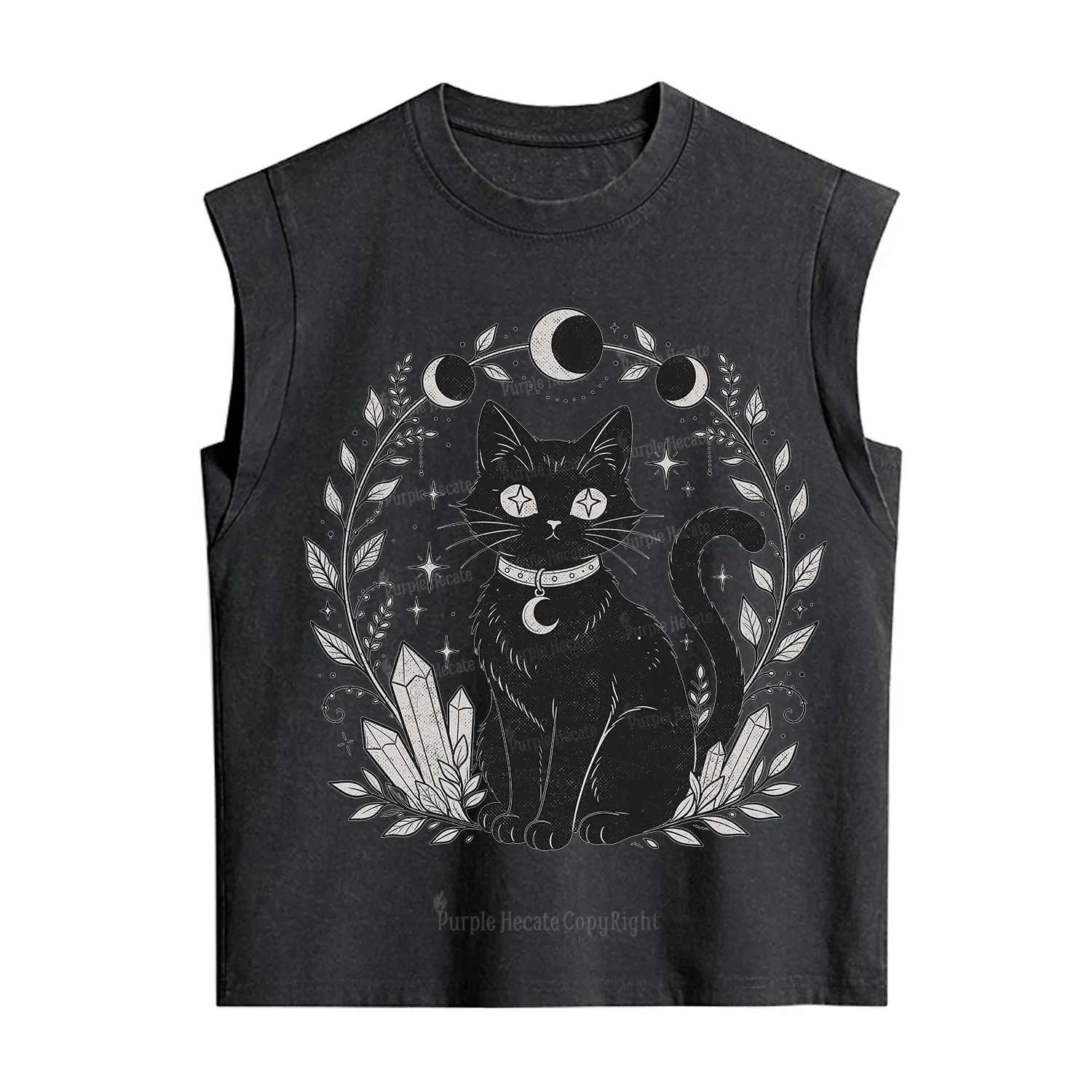 Purplehecate Mystical Cat Vintage Washed Tank