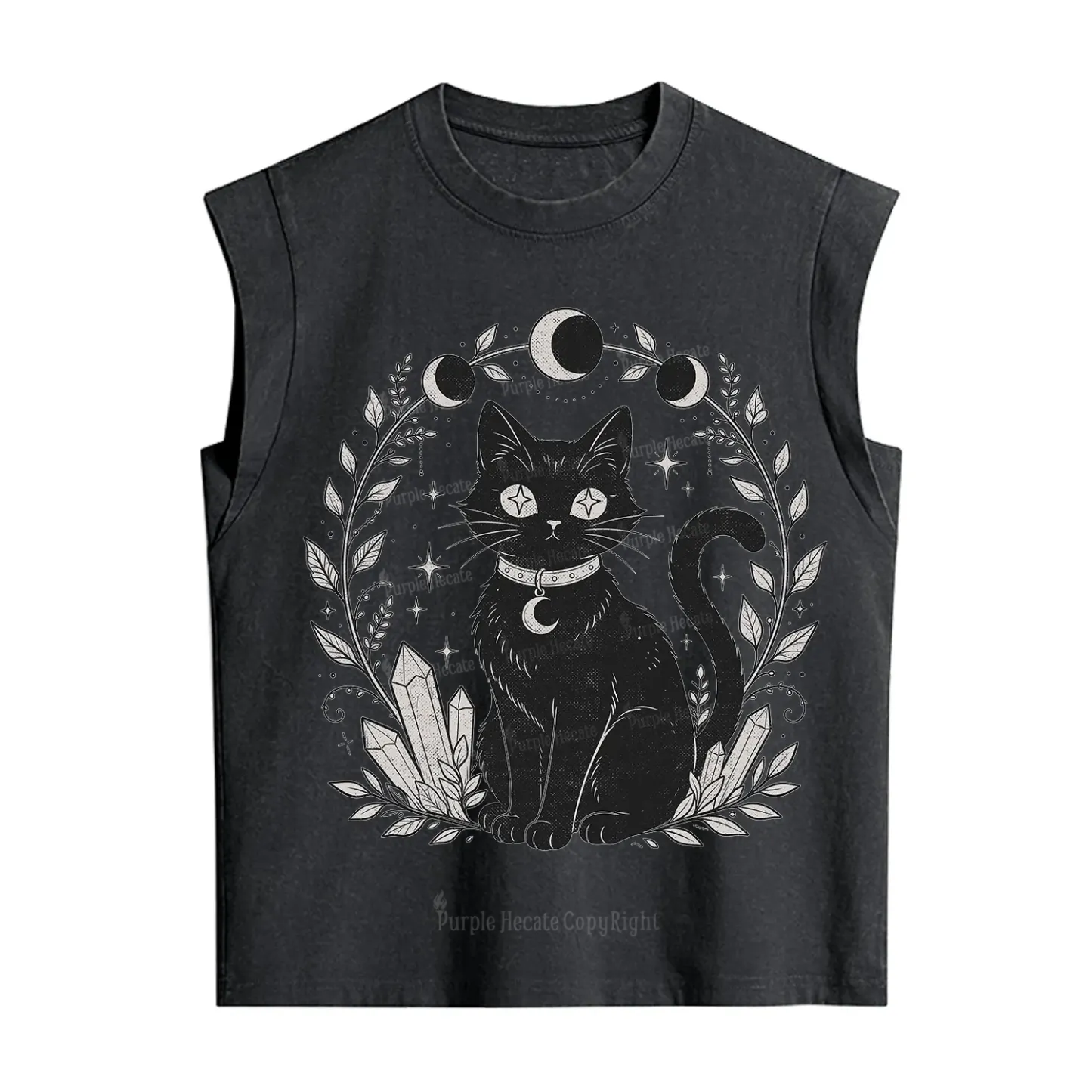 Purplehecate Mystical Cat Vintage Washed Tank