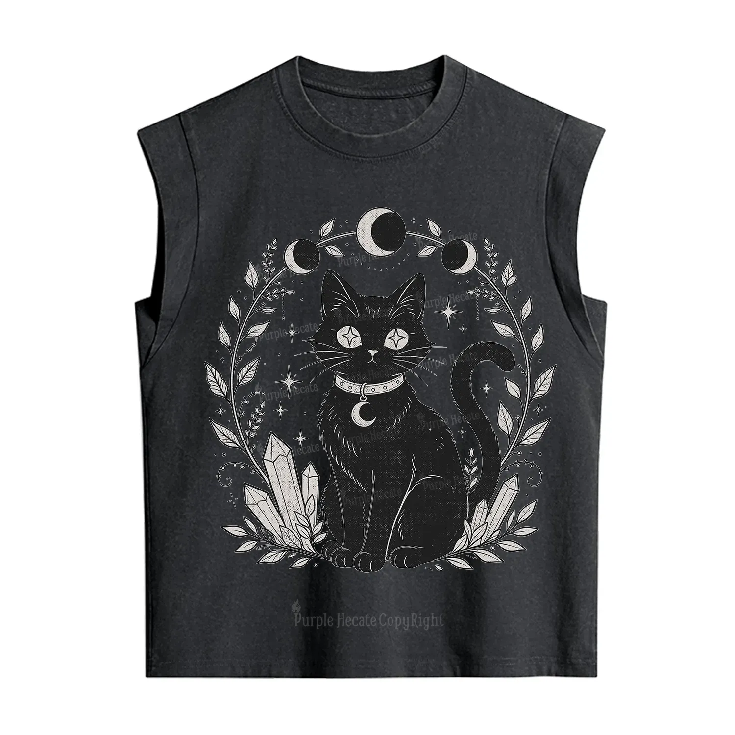 Purplehecate Mystical Cat Vintage Washed Tank