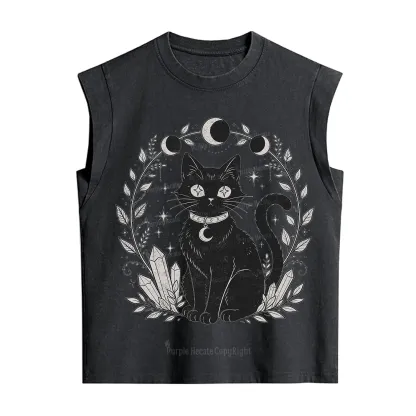 Purplehecate Mystical Cat Vintage Washed Tank