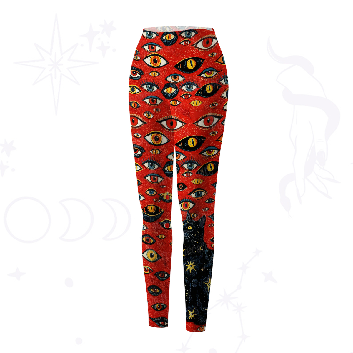 Purplehecate Cosmic Watcher Cat Yoga Pants