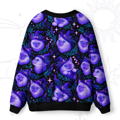 Purplehecate Starlit Magic Cat Ugly Cardigan Sweaters