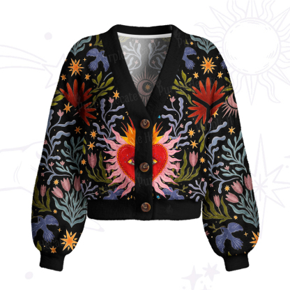 Purplehecate Sacred Flame Heart Cardigan Sweaters