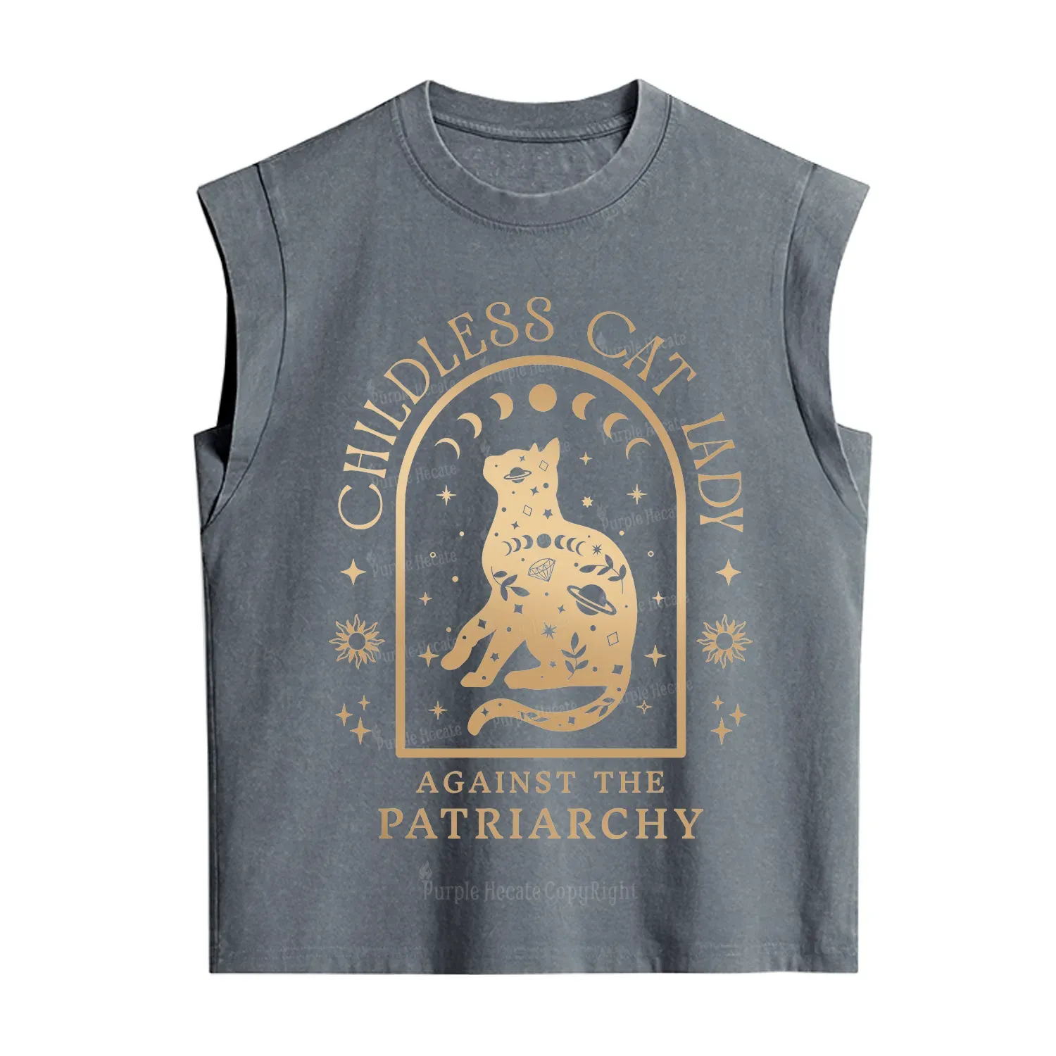 Purplehecate Childless Cat Lady Against the Patriarchy Vintage Washed Tank