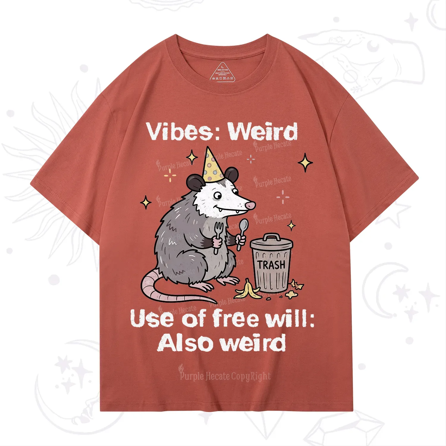 Purplehecate Weird Vibes Only Opossum T-Shirt