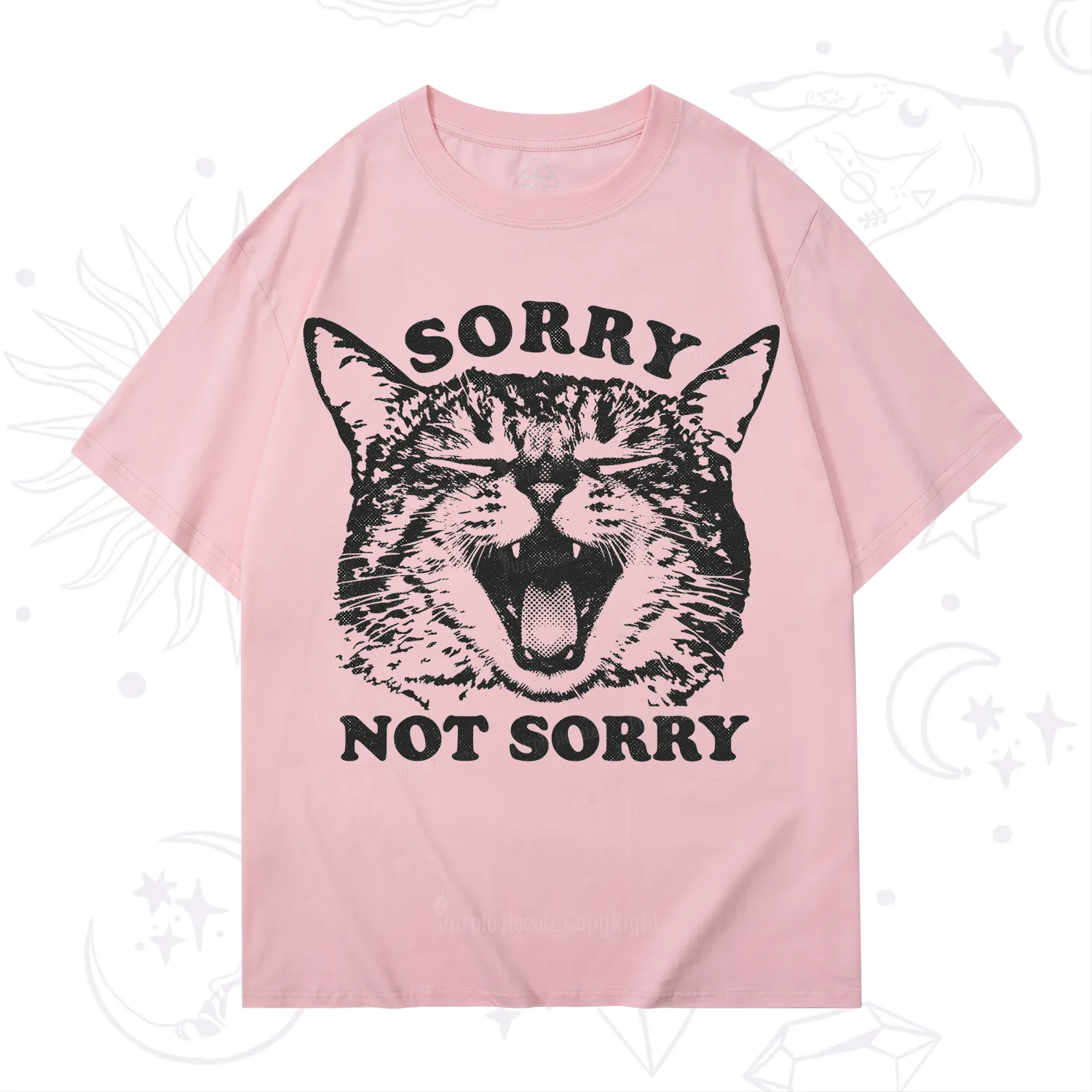 Purplehecate Sorry Not Sorry Funny Cat T-Shirt
