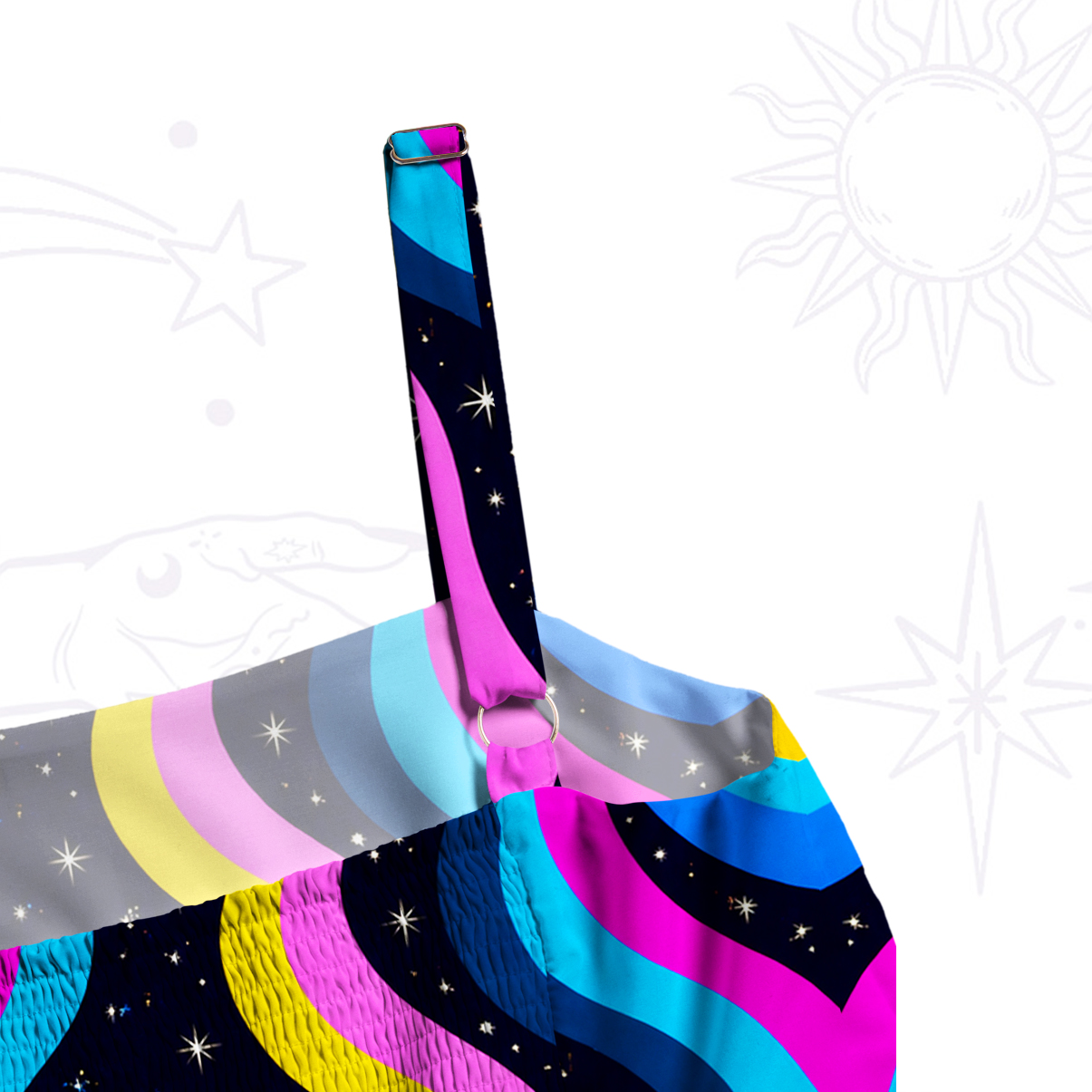 Purplehecate Cosmic Rainbow Goddess Meditation Wide Straps Maxi Dress