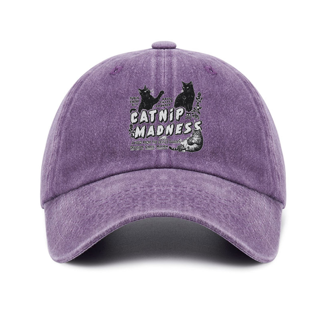 Purplehecate Catnip Madness Cute Cat Baseball Cap