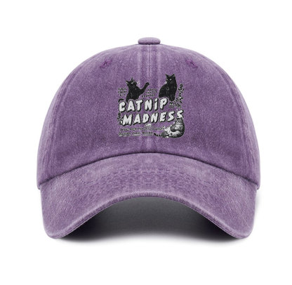 Purplehecate Catnip Madness Cute Cat Baseball Cap