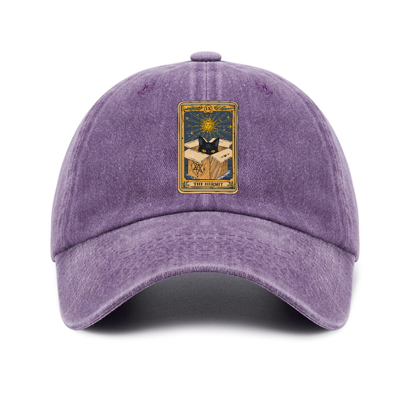 Purplehecate The Hermit Cat Tarot Card Baseball Cap