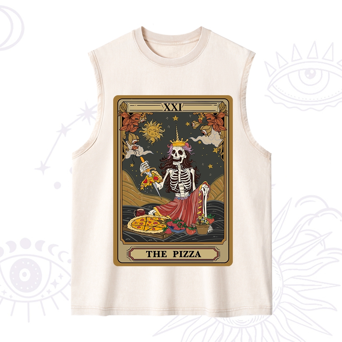 Purplehecate The Pizza Tarot Card Washed Tank