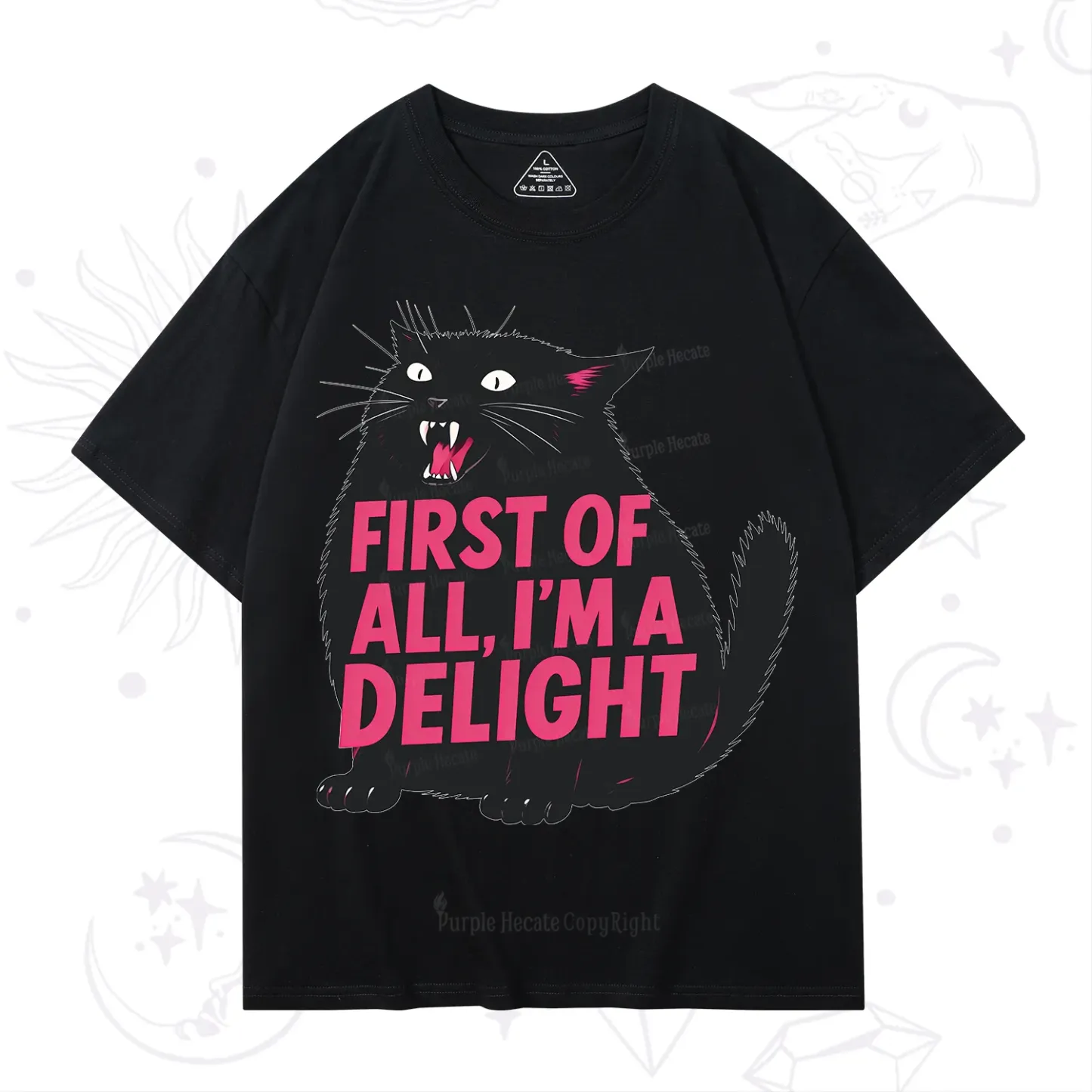 Purplehecate First Of All I'm A Delight Cat T-Shirt