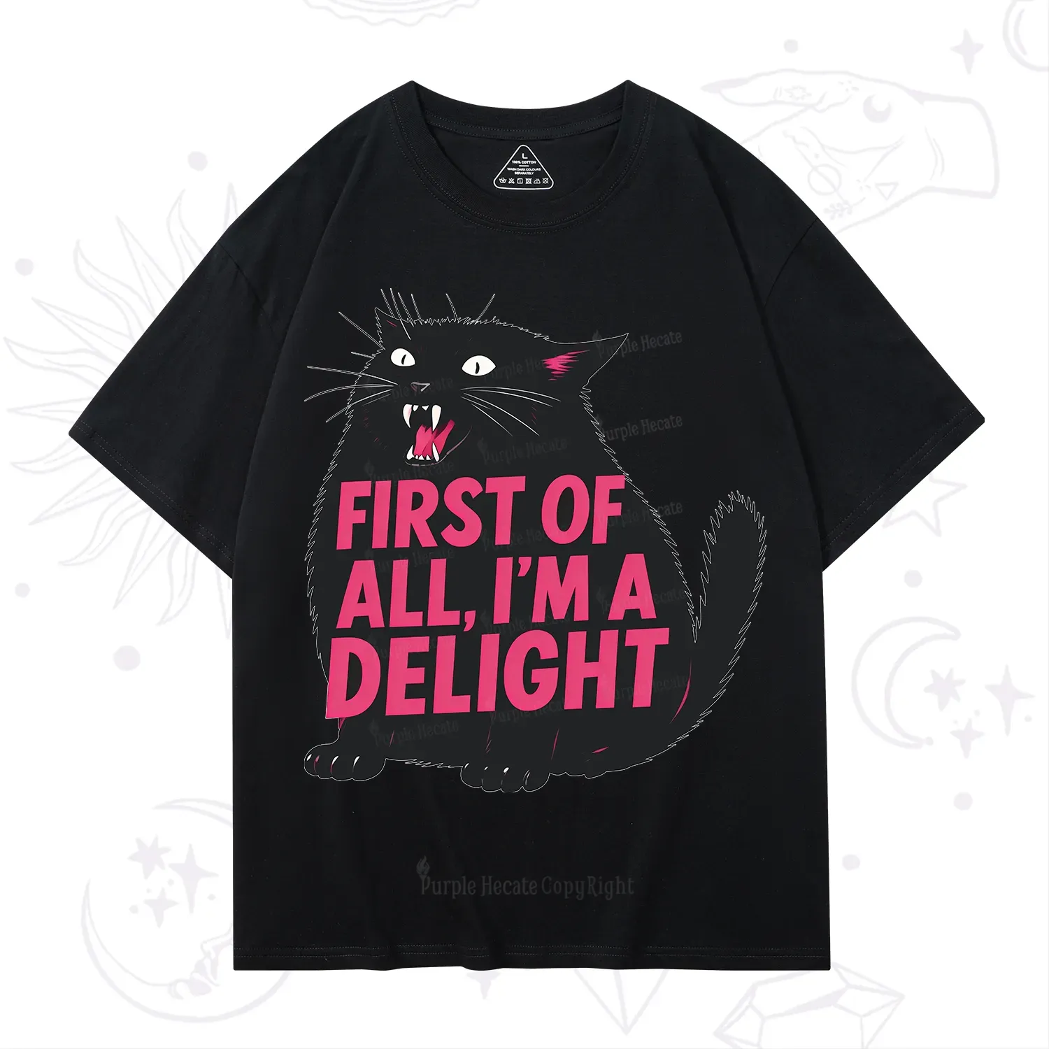 Purplehecate First Of All I'm A Delight Cat T-Shirt