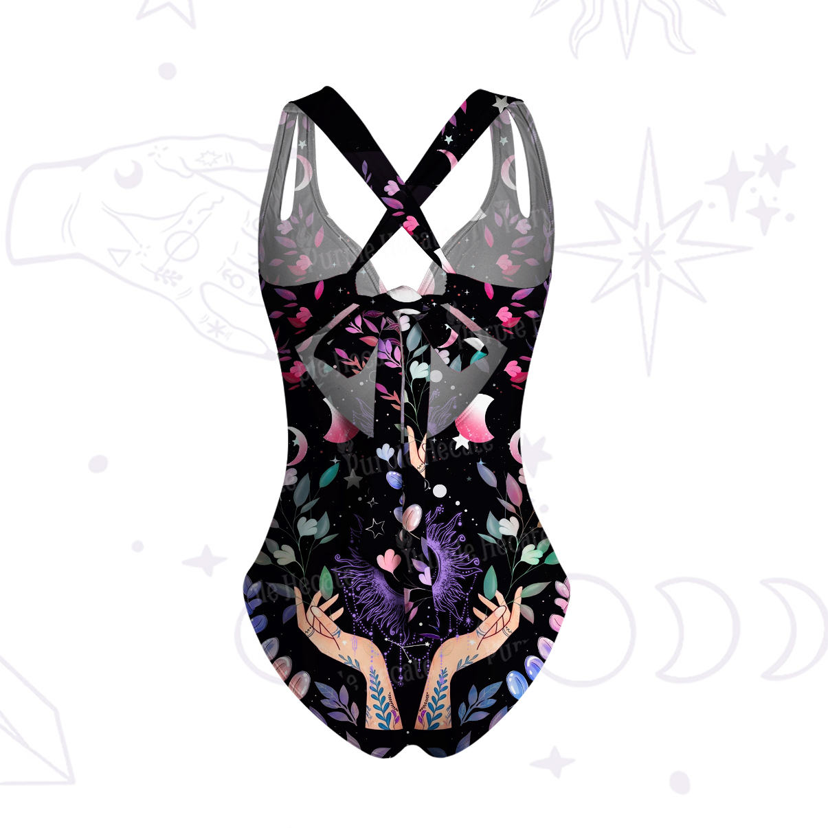 Purplehecate Cosmic Moon Ritual One-Piece Swimsuit