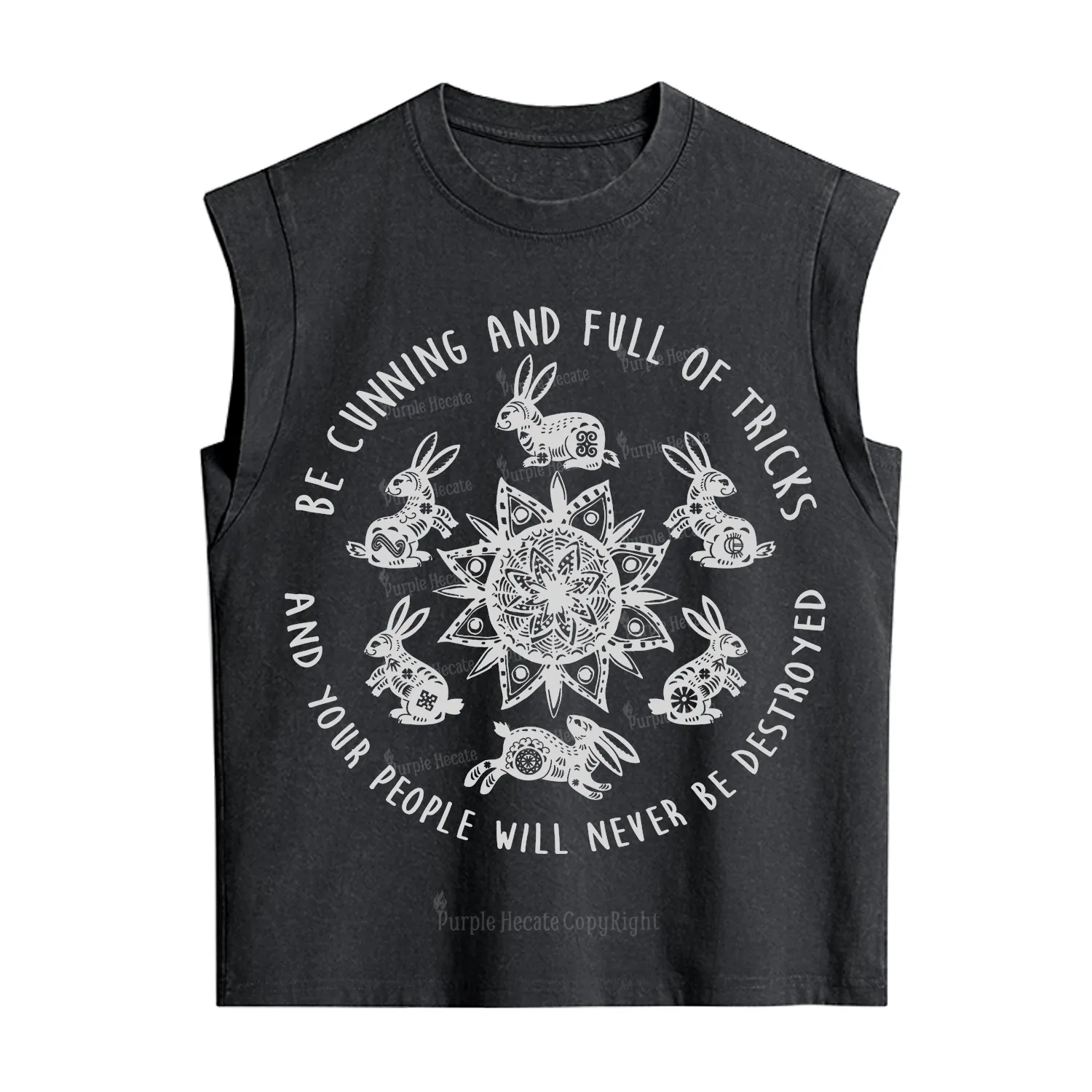 Purplehecate Cunning Rabbit Protection Spell Vintage Washed Tank
