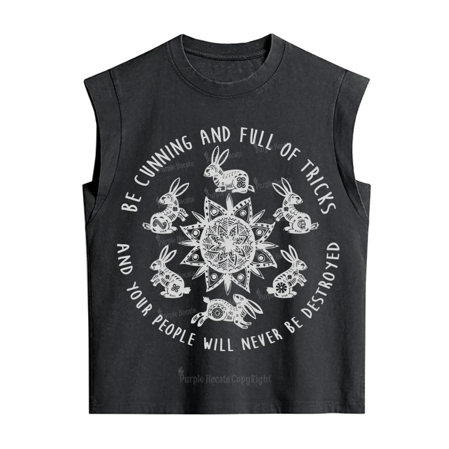 Purplehecate Cunning Rabbit Protection Spell Vintage Washed Tank