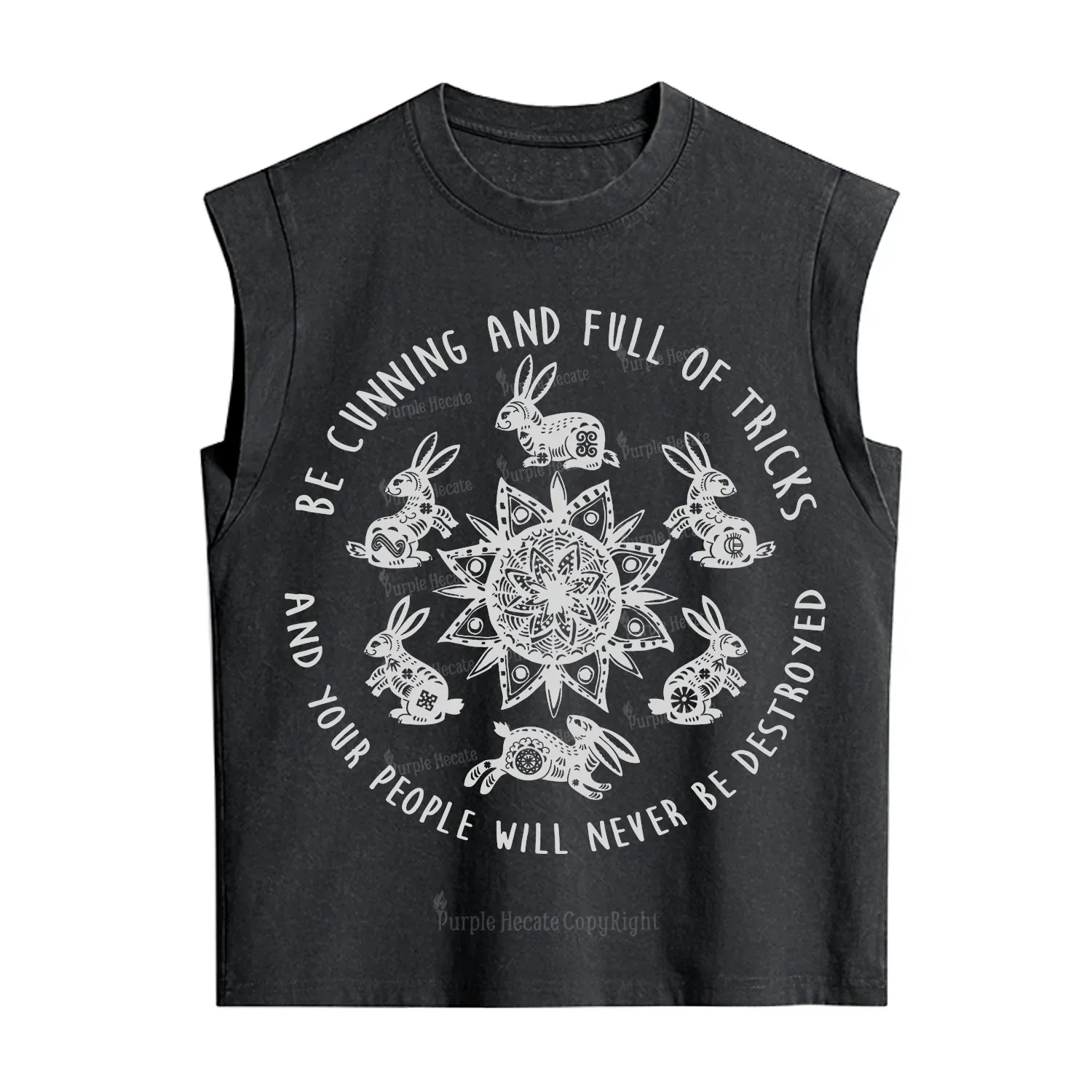 Purplehecate Cunning Rabbit Protection Spell Vintage Washed Tank