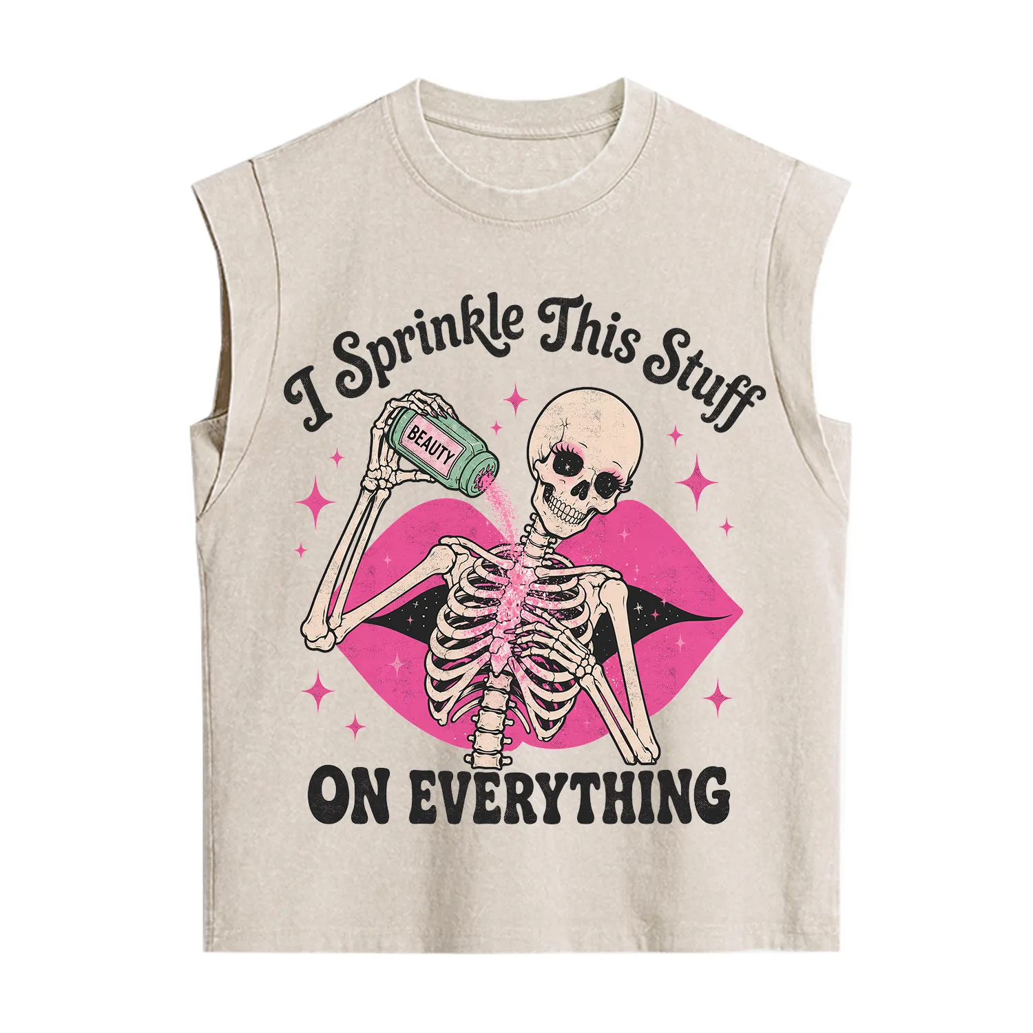 Purplehecate I Sprinkle This Stuff on Everything Beauty Skeleton Vintage Washed Tank